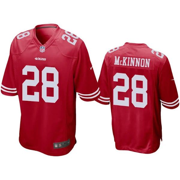 Men San Francisco 49ers #28 Jerick McKinnon Nike Red Game Player NFL Jersey